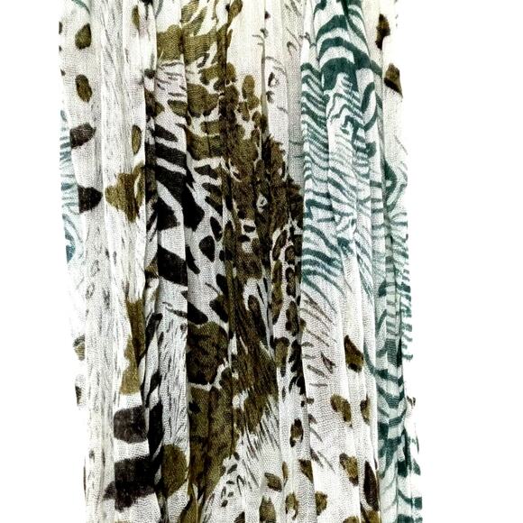 Womens Brown Animal Print Scarf Shawl Wrap Hijab Fall Fashion Vintage 68x18 - Picture 1 of 14